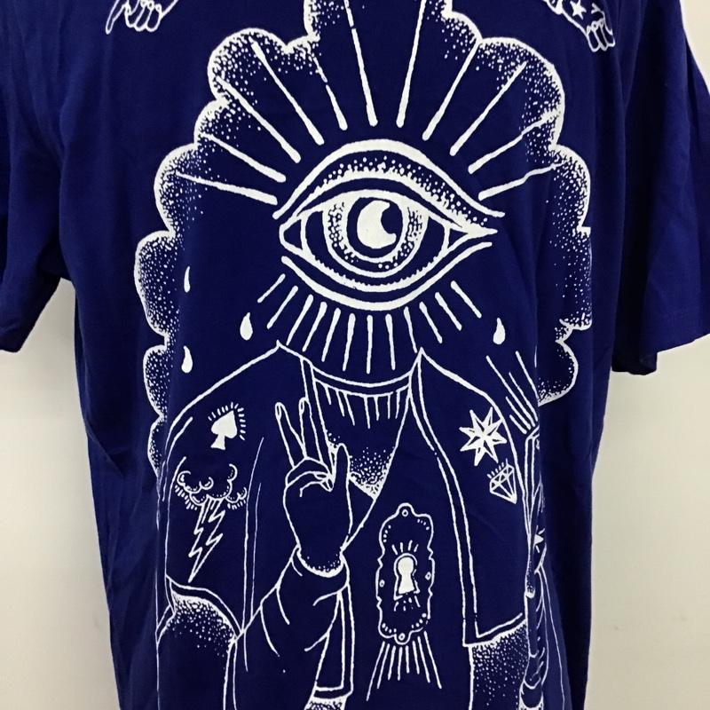 ディーゼル DIESEL Tシャツ 半袖 半袖カットソー プリントTシャツ クルーネックカットソー L プリント 青 / ブルー / メンズ USED 古着 中古 10097973