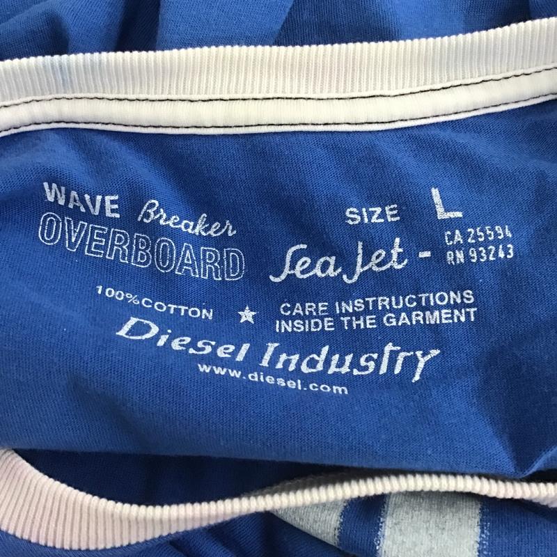 ディーゼル DIESEL Tシャツ 半袖 半袖カットソー プリントTシャツ クルーネックカットソー L プリント 青 / ブルー / メンズ USED 古着 中古 10097977