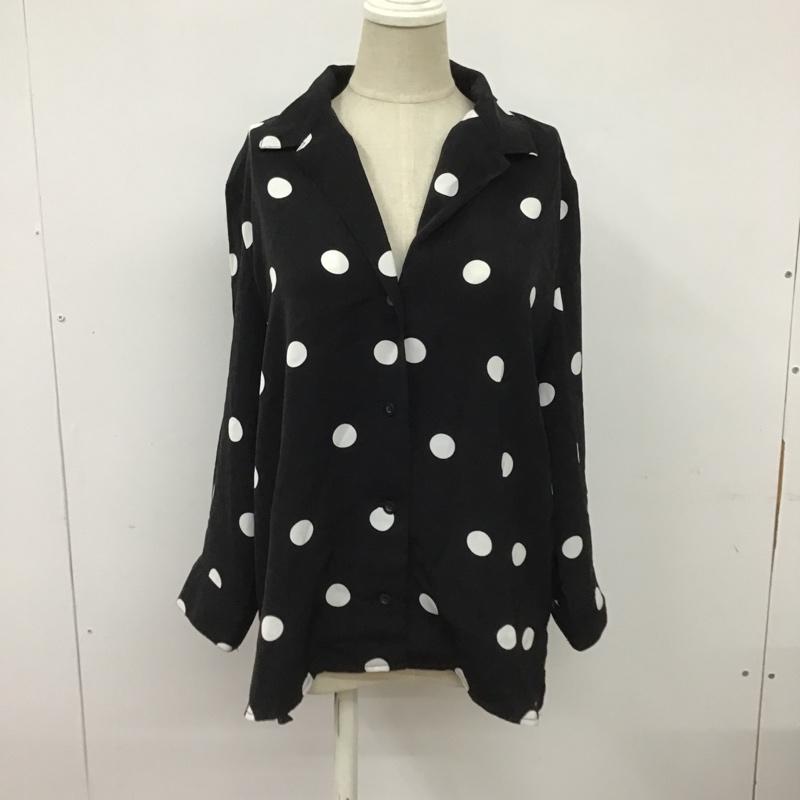 マウジー MOUSSY シャツ、ブラウス 七分袖 010BSG30-1140 ポルカドットシャツ 七分丈シャツ カラーシャツ 総柄シャツ カラーシャツ 7号 ドット 黒 / ブラック / X 白 / ホワイト / レディース USED 古着 中古 10097989