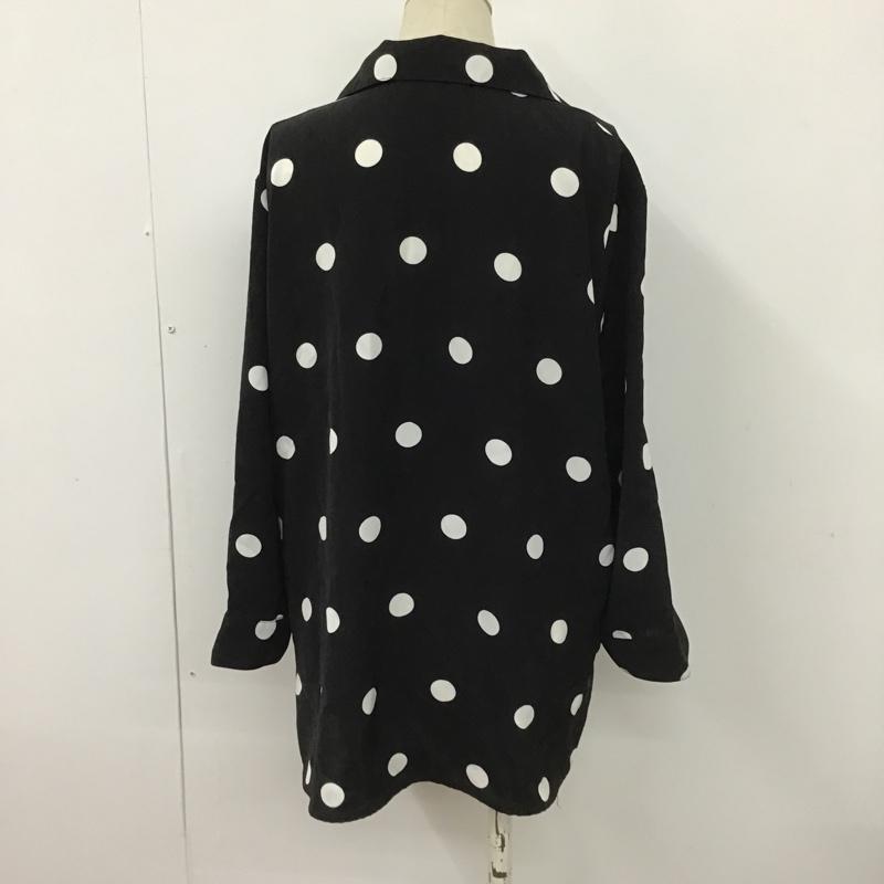マウジー MOUSSY シャツ、ブラウス 七分袖 010BSG30-1140 ポルカドットシャツ 七分丈シャツ カラーシャツ 総柄シャツ カラーシャツ 7号 ドット 黒 / ブラック / X 白 / ホワイト / レディース USED 古着 中古 10097989