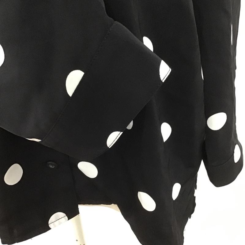 マウジー MOUSSY シャツ、ブラウス 七分袖 010BSG30-1140 ポルカドットシャツ 七分丈シャツ カラーシャツ 総柄シャツ カラーシャツ 7号 ドット 黒 / ブラック / X 白 / ホワイト / レディース USED 古着 中古 10097989