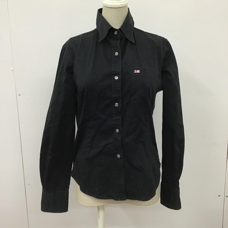 ラルフローレン RALPHLAUREN シャツ、ブラウス 長袖 長袖シャツ カジュアルシャツ カラーシャツ ポケットシャツ M ロゴ、文字 黒 / ブラック / レディース USED 古着 中古 10097994