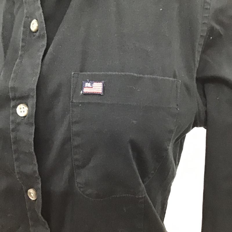 ラルフローレン RALPHLAUREN シャツ、ブラウス 長袖 長袖シャツ カジュアルシャツ カラーシャツ ポケットシャツ M ロゴ、文字 黒 / ブラック / レディース USED 古着 中古 10097994