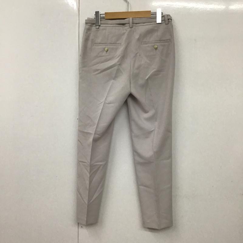 グリーンレーベルリラクシング green label relaxing パンツ スラックス 3514-162-1553 リネコタックベルトパンツ センタータックパンツ カジュアルパンツ スリムパンツ 40 無地 灰 / グレー / レディース USED 古着 中古 10097997