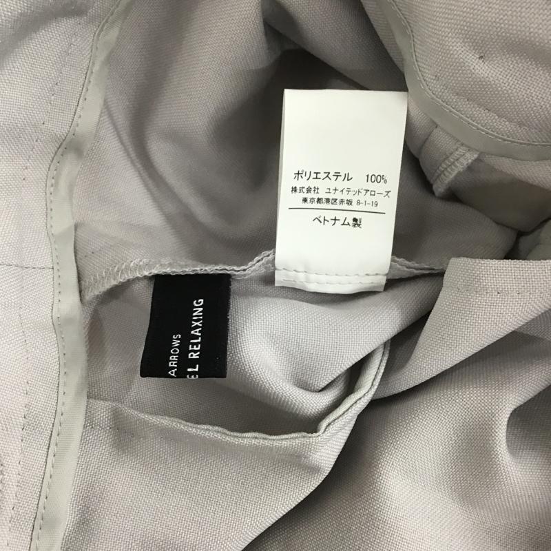 グリーンレーベルリラクシング green label relaxing パンツ スラックス 3514-162-1553 リネコタックベルトパンツ センタータックパンツ カジュアルパンツ スリムパンツ 40 無地 灰 / グレー / レディース USED 古着 中古 10097997