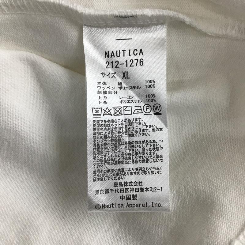 ノーティカ NAUTICA カットソー 半袖 212-1276 FREAKSSTORE 半袖カットソー プリントTシャツ クルーネックカットソー XL ロゴ、文字 白 / ホワイト / メンズ USED 古着 中古 10098022