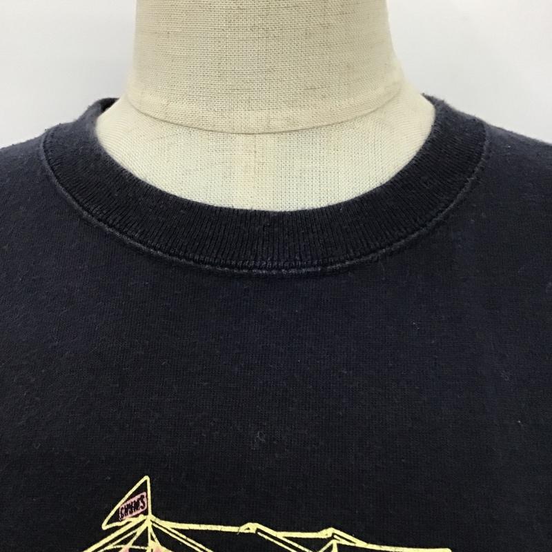 チャムス CHUMS Tシャツ 半袖 クルーネック キャンプ プリント L ロゴ、文字 紺 / ネイビー / レディース USED 古着 中古 10098035