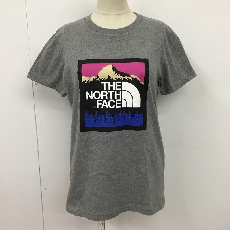 ザノースフェイス THE NORTH FACE Tシャツ 半袖 NTW3204Z クルーネック プリント 山 M ロゴ、文字 灰 / グレー / レディース USED 古着 中古 10098037