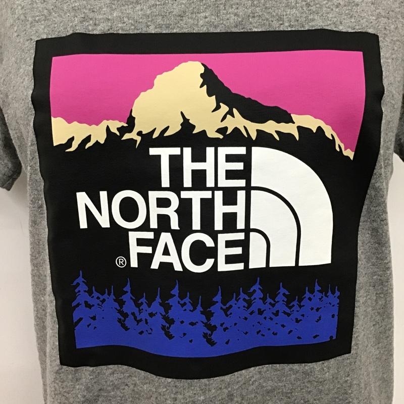 ザノースフェイス THE NORTH FACE Tシャツ 半袖 NTW3204Z クルーネック プリント 山 M ロゴ、文字 灰 / グレー / レディース USED 古着 中古 10098037