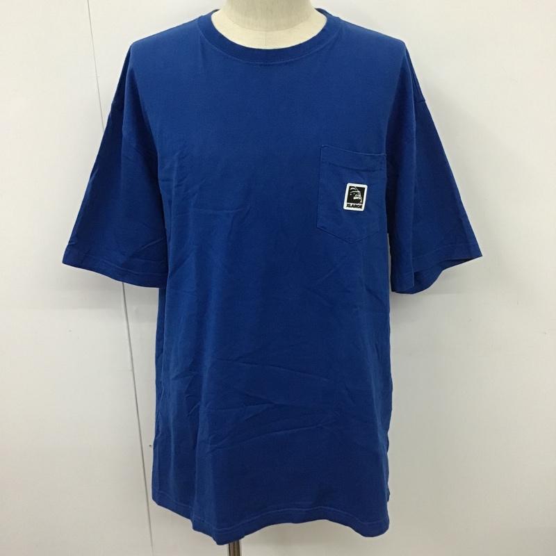 エクストララージ XLARGE Tシャツ 半袖 101203011004 フロントロゴポケットTシャツ 半袖Tシャツ クルーネックカットソー XL ロゴ、文字 青 / ブルー / メンズ USED 古着 中古 10098048