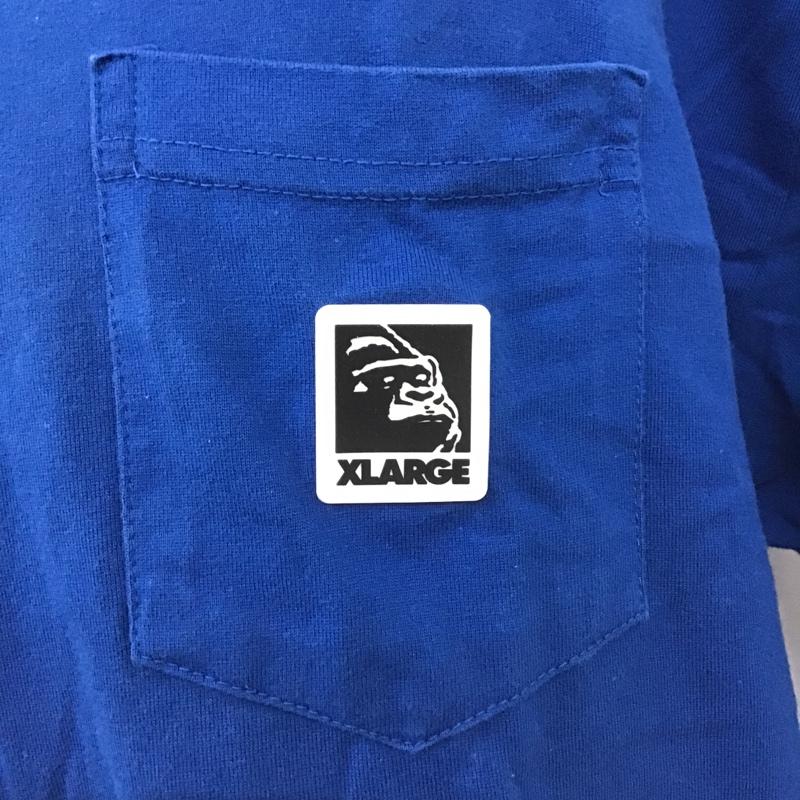 エクストララージ XLARGE Tシャツ 半袖 101203011004 フロントロゴポケットTシャツ 半袖Tシャツ クルーネックカットソー XL ロゴ、文字 青 / ブルー / メンズ USED 古着 中古 10098048
