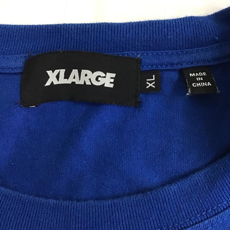 エクストララージ XLARGE Tシャツ 半袖 101203011004 フロントロゴポケットTシャツ 半袖Tシャツ クルーネックカットソー XL ロゴ、文字 青 / ブルー / メンズ USED 古着 中古 10098048