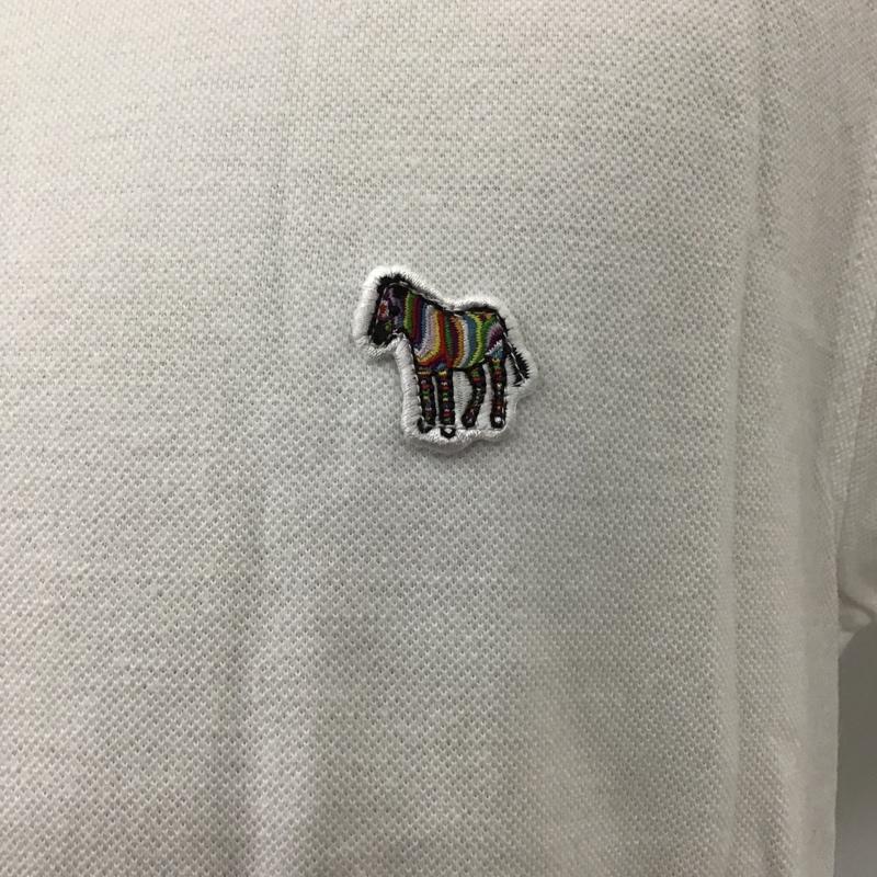 ポールスミスジーンズ Paul Smith JEANS ポロシャツ 半袖 半袖ポロシャツ ボタンダウンシャツ 半袖カットソー M ロゴ、文字 白 / ホワイト / メンズ USED 古着 中古 10098065