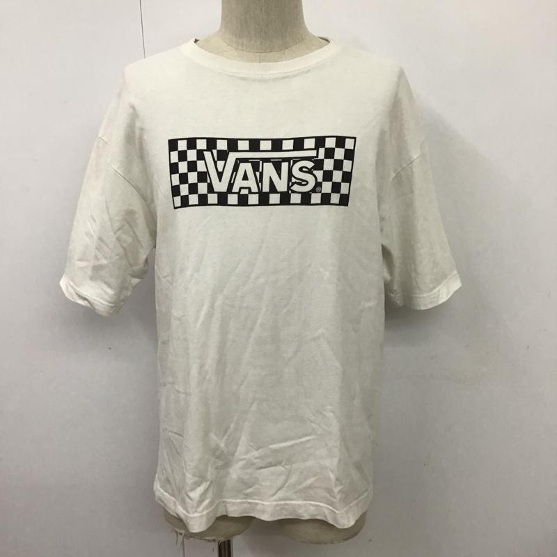 バンズ VANS Tシャツ 半袖 半袖カットソー プリントTシャツ クルーネックカットソー L ロゴ、文字 白 / ホワイト / メンズ USED 古着 中古 10098074