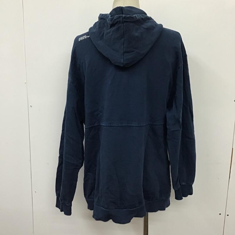 ザラ ZARA パーカー 長袖 M プリント 紺 / ネイビー / メンズ USED 古着 中古 10098096