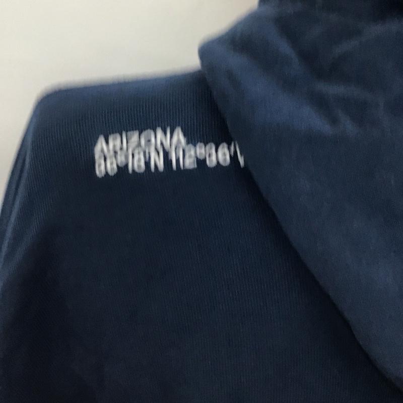 ザラ ZARA パーカー 長袖 M プリント 紺 / ネイビー / メンズ USED 古着 中古 10098096