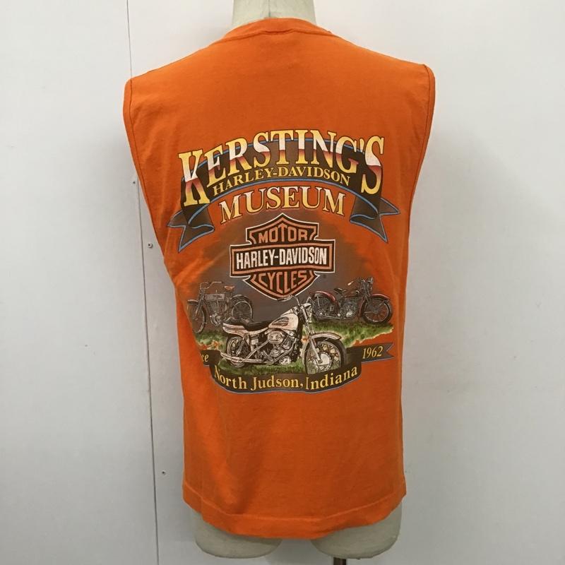 ハーレーダビッドソン Harley-Davidson トップス トップス ノースリーブ M ロゴ、文字 橙 / オレンジ / メンズ USED 古着 中古 10098110