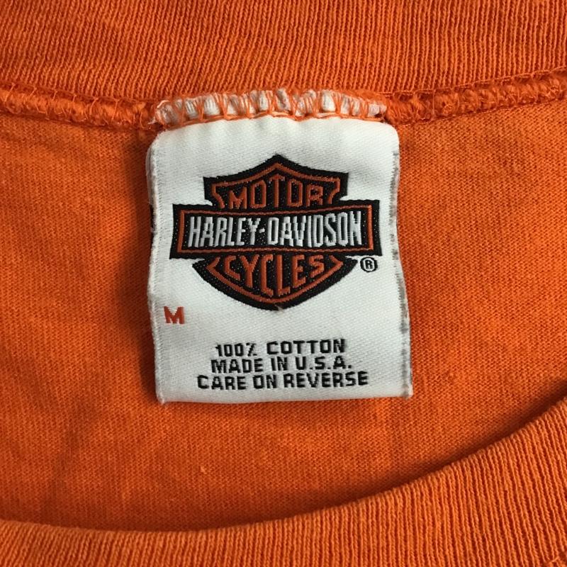 ハーレーダビッドソン Harley-Davidson トップス トップス ノースリーブ M ロゴ、文字 橙 / オレンジ / メンズ USED 古着 中古 10098110