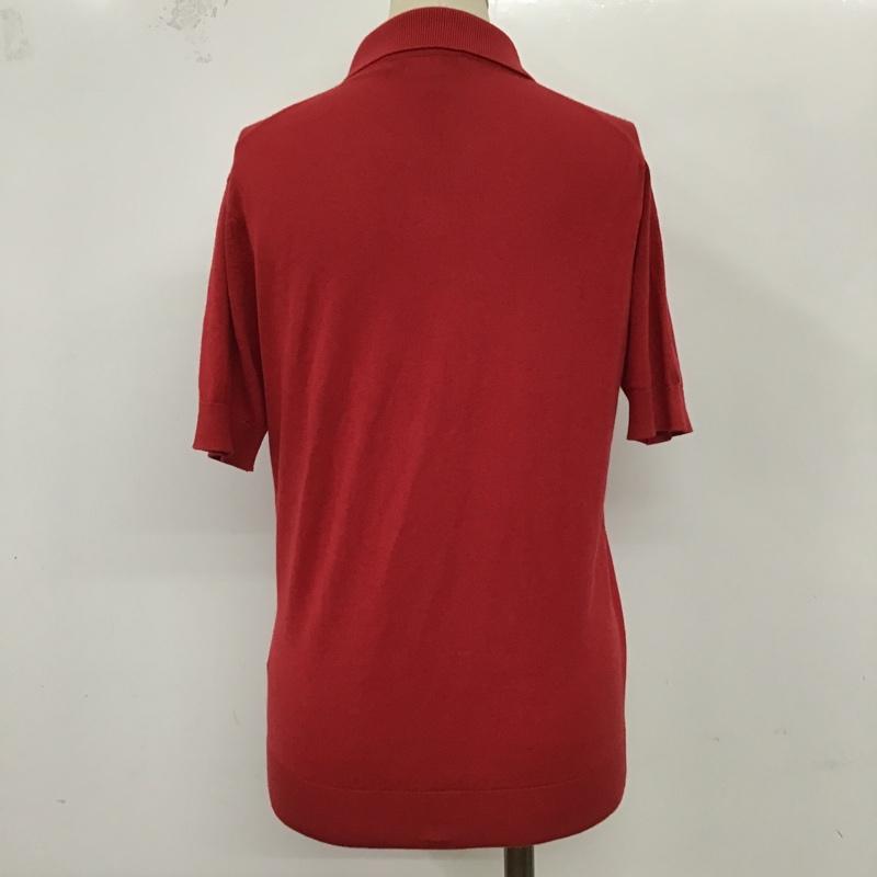 ジョンスメドレー JOHN SMEDLEY カーディガン 半袖 半袖ニット 半袖カーディガン ポロシャツ 半袖カットソー S 無地 赤 / レッド / レディース USED 古着 中古 10098123