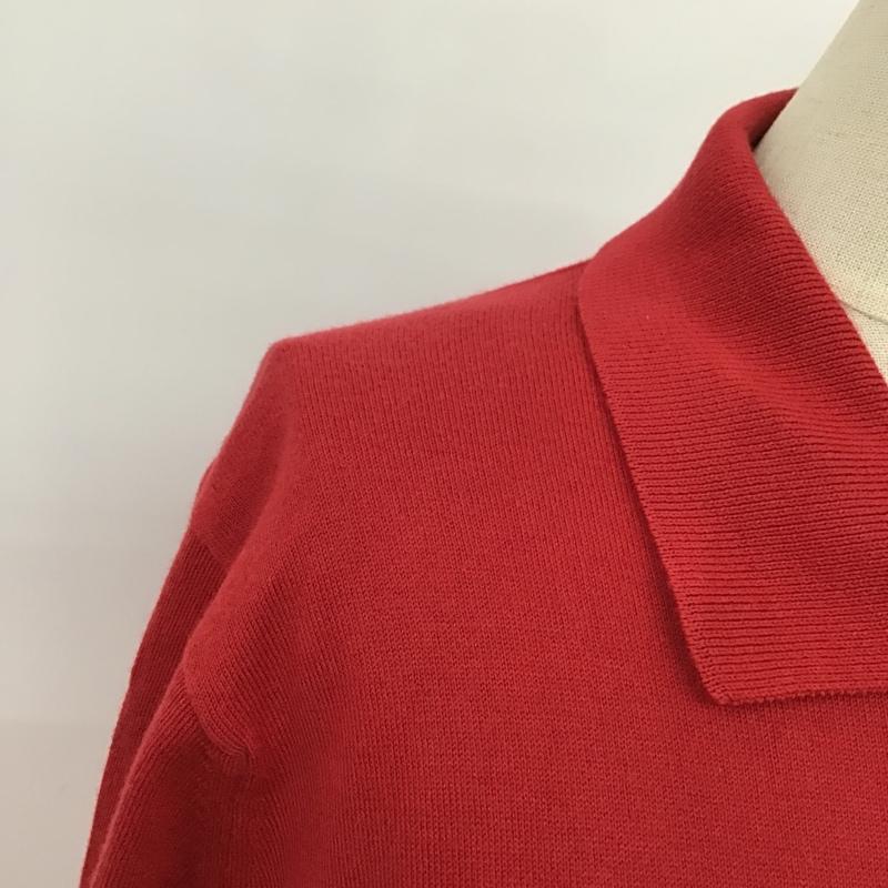 ジョンスメドレー JOHN SMEDLEY カーディガン 半袖 半袖ニット 半袖カーディガン ポロシャツ 半袖カットソー S 無地 赤 / レッド / レディース USED 古着 中古 10098123