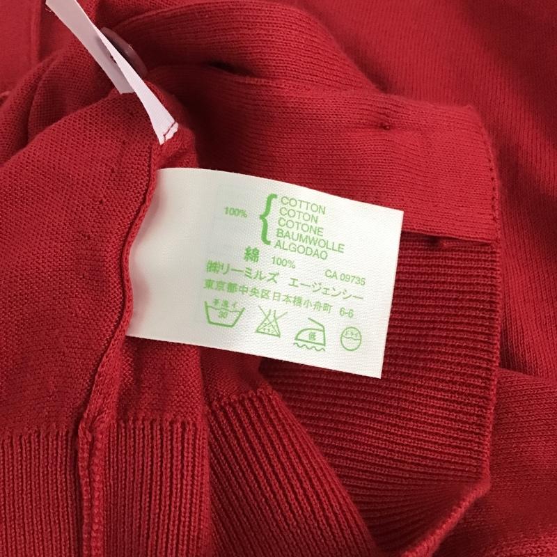 ジョンスメドレー JOHN SMEDLEY カーディガン 半袖 半袖ニット 半袖カーディガン ポロシャツ 半袖カットソー S 無地 赤 / レッド / レディース USED 古着 中古 10098123