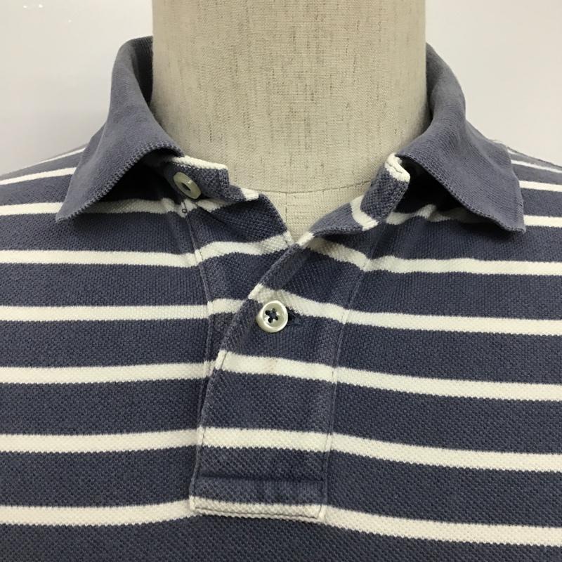 ポロバイラルフローレン Polo by RALPH LAUREN ポロシャツ 半袖 ボーダー S ワンポイント 白 / ホワイト / X 灰 / グレー / メンズ USED 古着 中古 10098127