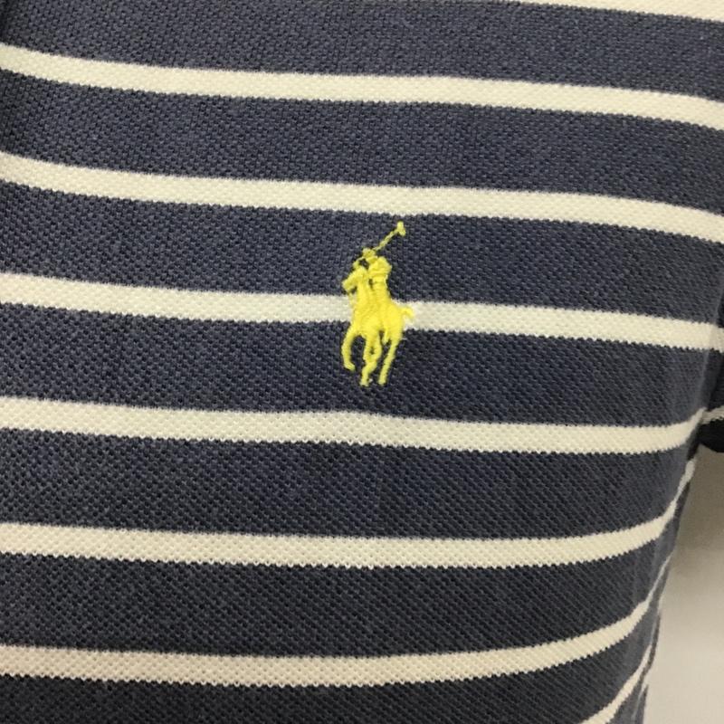 ポロバイラルフローレン Polo by RALPH LAUREN ポロシャツ 半袖 ボーダー S ワンポイント 白 / ホワイト / X 灰 / グレー / メンズ USED 古着 中古 10098127