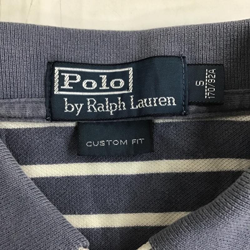 ポロバイラルフローレン Polo by RALPH LAUREN ポロシャツ 半袖 ボーダー S ワンポイント 白 / ホワイト / X 灰 / グレー / メンズ USED 古着 中古 10098127