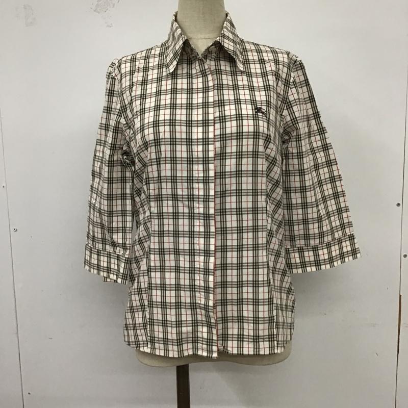 バーバリーブルーレーベル BURBERRY BLUE LABEL シャツ、ブラウス 七分袖 FE526-208 七分丈シャツ チェックシャツ カラーシャツ カジュアルシャツ 38 チェック マルチカラー / マルチカラー / レディース USED 古着 中古 10098128