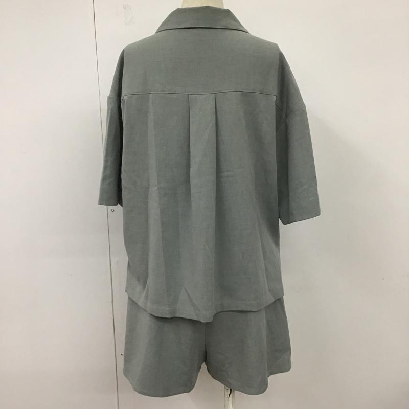 ムルーア MURUA セットアップ セットアップ セットアップ 半袖シャツ ハーフパンツ カジュアルシャツ フレアパンツ FREE 無地 灰 / グレー / レディース USED 古着 中古 10098140