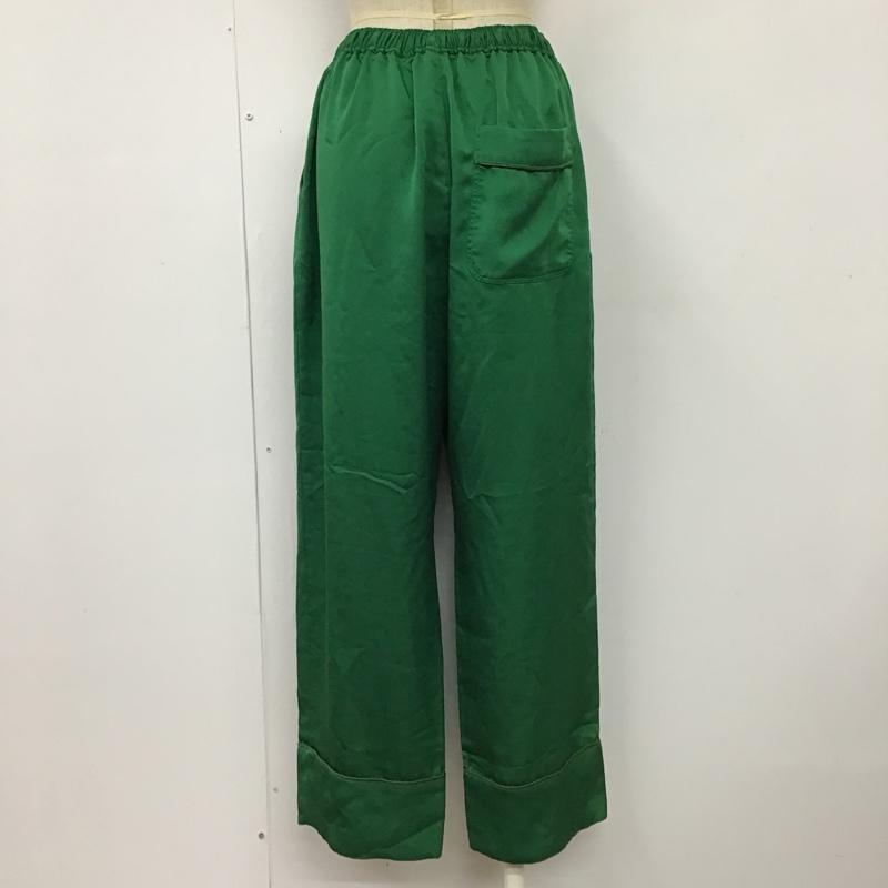 ニコアンド niko and... ボトムス ボトムス TR86DL04AD ワイドパンツ カジュアルパンツ サテンパンツ 4 無地 緑 / グリーン / レディース USED 古着 中古 10098157