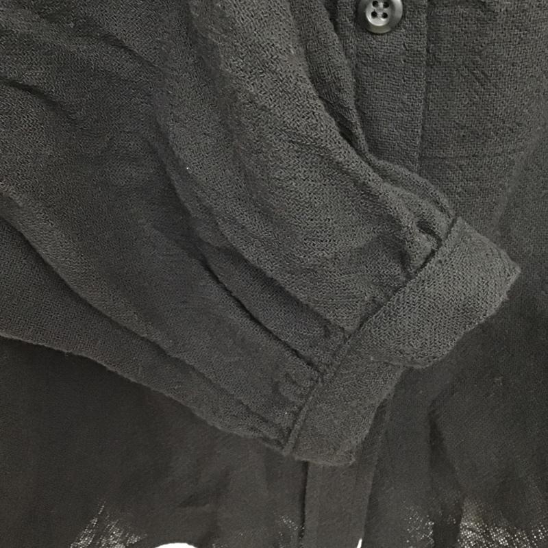 マウジー MOUSSY カットソー 長袖 010CSW30-1420 FRONTBUTTONPUFFSLEEVEBLOUSE ワイドネック 前開シャツ カーディガン 1 無地 黒 / ブラック / レディース USED 古着 中古 10098168