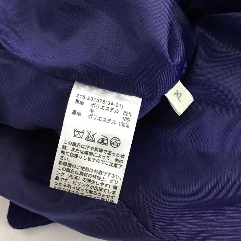ジーユー GU コート ピーコート 218-231575 ダブルスタンドカラーコート ピーコート ロングコート アウター XL 無地 青 / ブルー / レディース USED 古着 中古 10098177