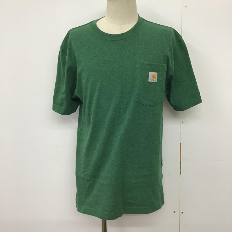 カーハート Carhartt Tシャツ 半袖 K87-M Tシャツ 半袖カットソー クルーネックカットソー S ロゴ、文字 緑 / グリーン / メンズ USED 古着 中古 10098191