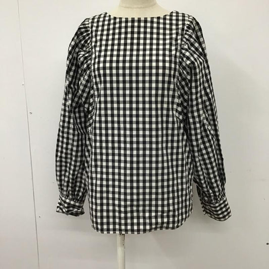 アパートバイローリーズ apart by lowrys カットソー 長袖 AP260092AD 前後着 2WAY Cソデボリュームブラウス FREE チェック 白 / ホワイト / X 黒 / ブラック /  レディース USED 古着 中古 10098224