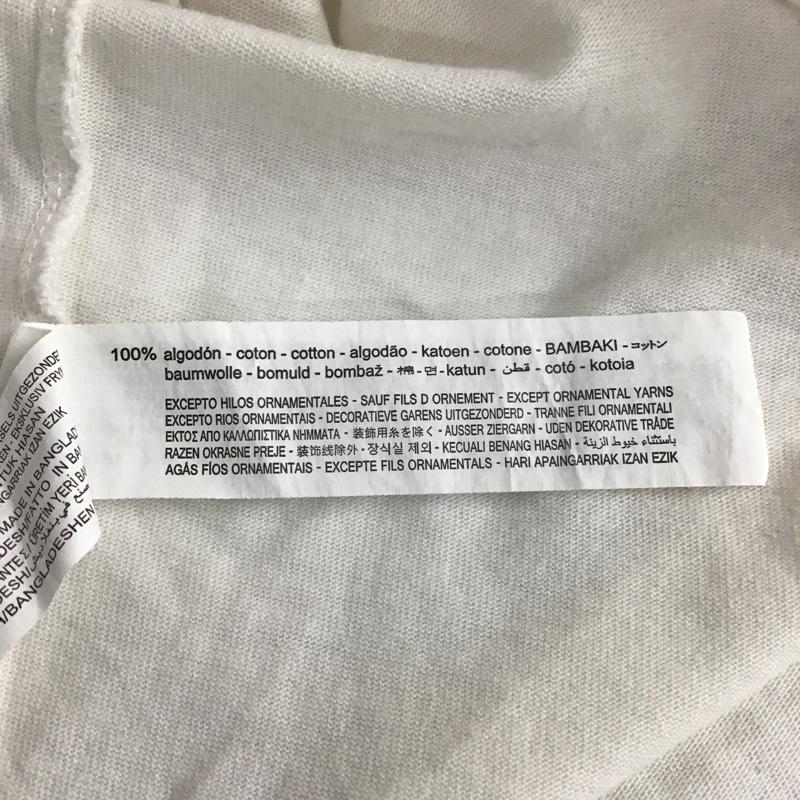 ザラ ZARA Tシャツ 半袖 0526 305 052 刺繍 クルーネック M ロゴ、文字 白 / ホワイト / メンズ USED 古着 中古 10098230