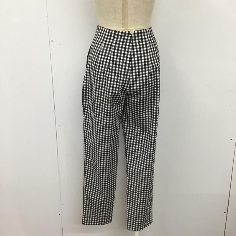 ザラ ZARA パンツ スラックス 1608 121 064 ハイウエスト XS チェック 白 / ホワイト / X 黒 / ブラック /  レディース USED 古着 中古 10098232