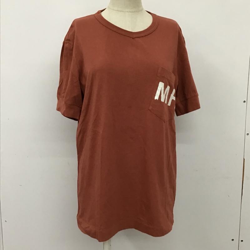 エムエイチエル MHL. Tシャツ 半袖 579-266252 Vネック M ロゴ、文字 茶 / ブラウン / レディース USED 古着 中古 10098244