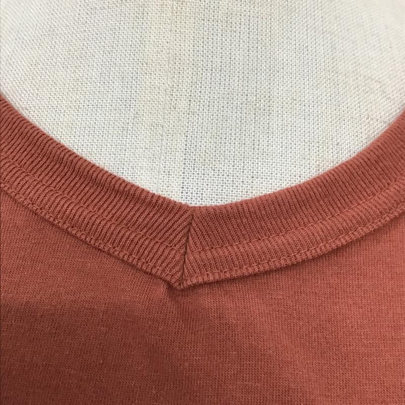 エムエイチエル MHL. Tシャツ 半袖 579-266252 Vネック M ロゴ、文字 茶 / ブラウン / レディース USED 古着 中古 10098244