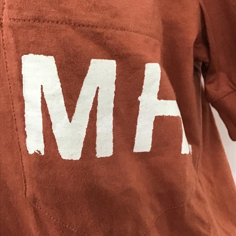 エムエイチエル MHL. Tシャツ 半袖 579-266252 Vネック M ロゴ、文字 茶 / ブラウン / レディース USED 古着 中古 10098244