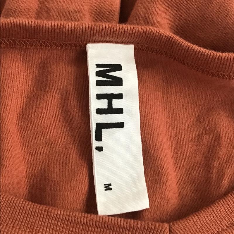 エムエイチエル MHL. Tシャツ 半袖 579-266252 Vネック M ロゴ、文字 茶 / ブラウン / レディース USED 古着 中古 10098244