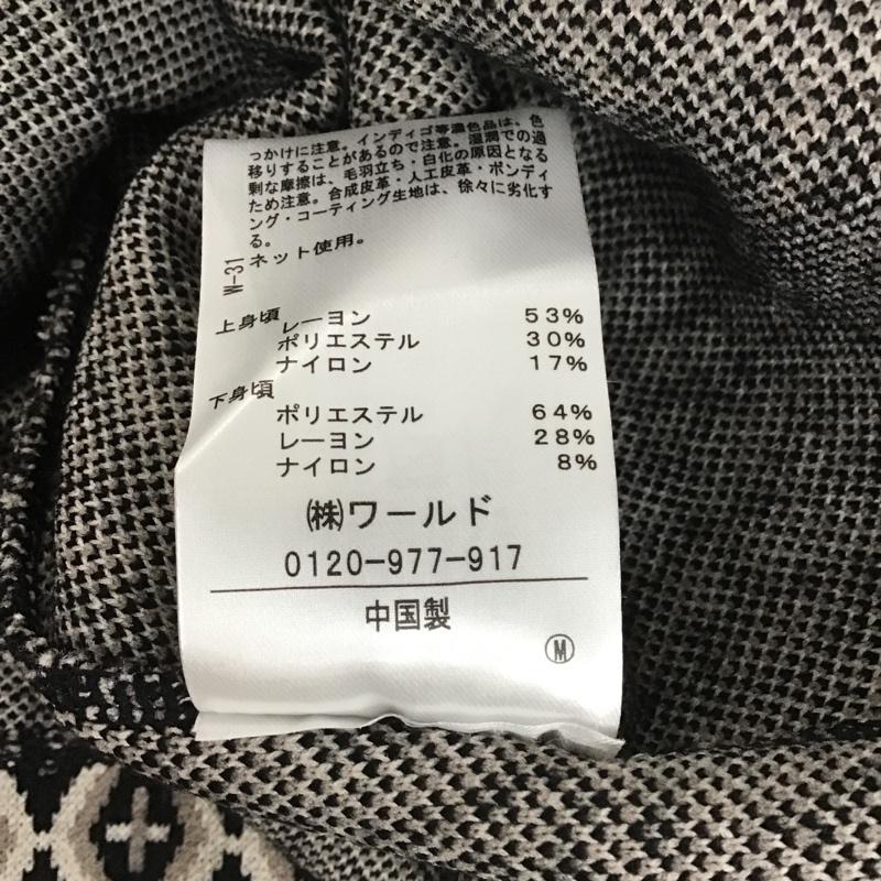 グローブ grove ワンピース ロングスカート 768-54010 ジャカードドッキングワンピース ニット S 黒 / ブラック / X 白 / ホワイト / X 灰 / グレー / レディース USED 古着 中古 10098262