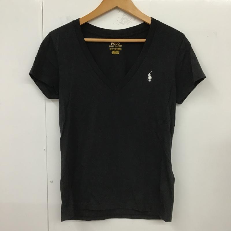 ポロラルフローレン POLO RALPH LAUREN Tシャツ 半袖 211810419001 Vネック XS ワンポイント 黒 / ブラック / レディース USED 古着 中古 10098279