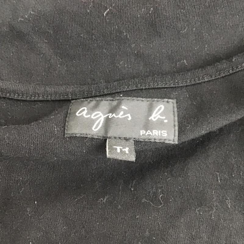 アニエス・ベー agnes b. Tシャツ 半袖 E211J000 パフスリーブ 無地 黒 / ブラック / レディース USED 古着 中古 10098291