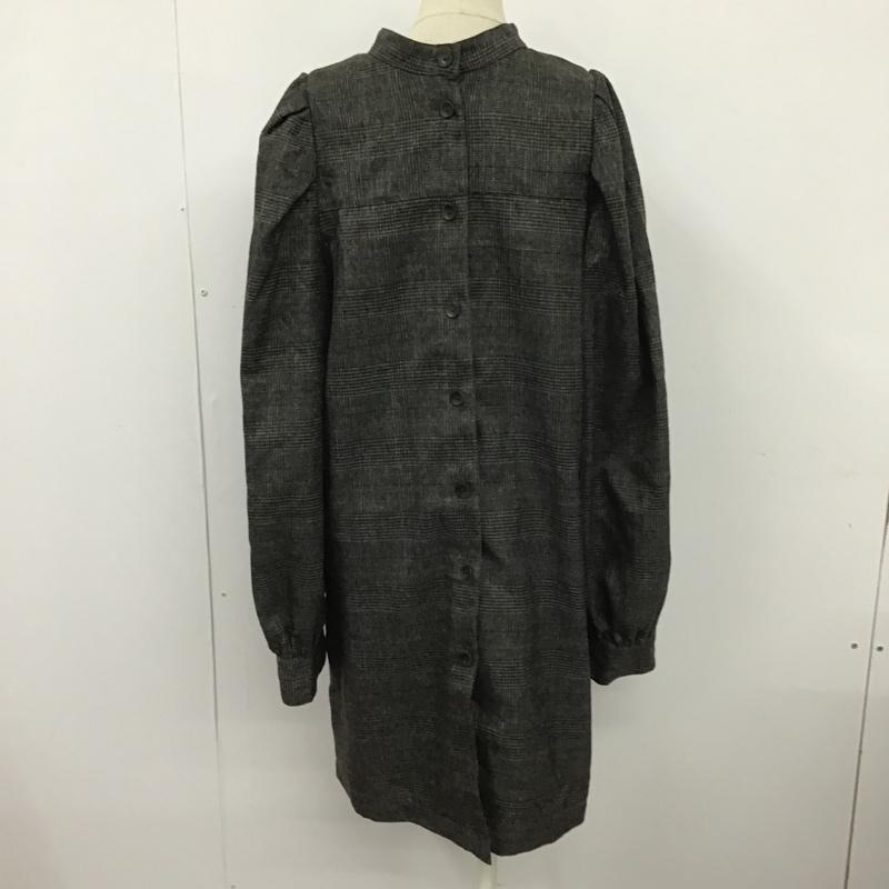 ダブルクローゼット w closet ワンピース ひざ丈スカート 323856 モックネック チェック ダークグレー / ダークグレー / X 青 / ブルー / X 橙 / オレンジ / X えんじ / ワインレッド / レディース USED 古着 中古 10098294