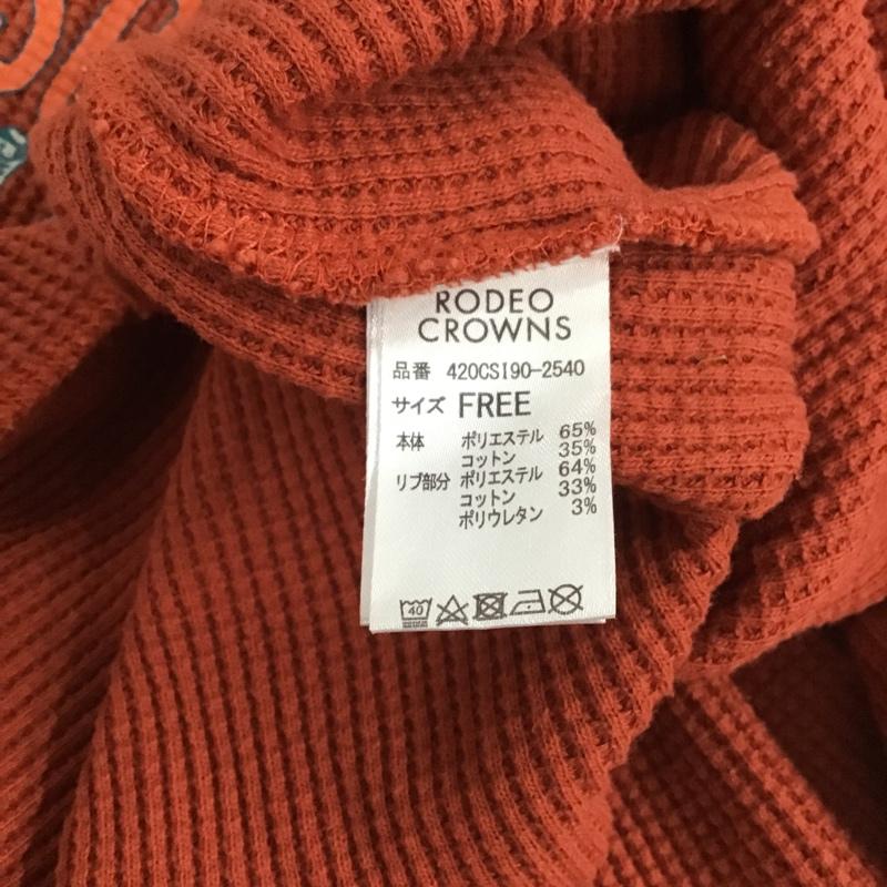 ロデオクラウンズ Rodeo Crowns カットソー 半袖 420CSI90-2540 イーグル ワッフル Tシャツ FREE プリント 赤 / レッド / レディース USED 古着 中古 10098295