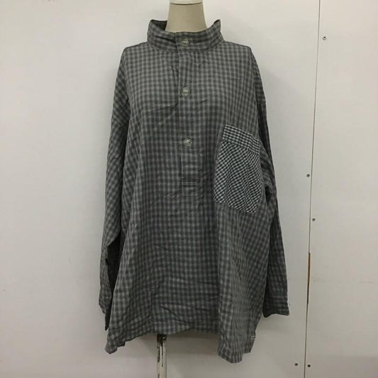 ニコアンド niko and... カットソー 長袖 T211DA02AD ノーカラー プルオーバーシャツ FREE チェック 薄緑 / ライトグリーン / X 紫 / パープル / X 黒 / ブラック /  レディース USED 古着 中古 10098313