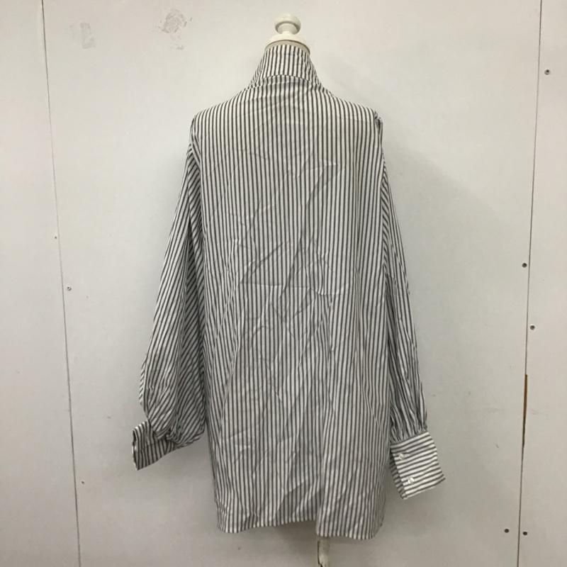 ヘザー Heather ワンピース ひざ丈スカート シャツワンピース パフスリーブワンピース ストライプシャツ カジュアルシャツ FREE ストライプ 白 / ホワイト / X 黒 / ブラック / レディース USED 古着 中古 10098330