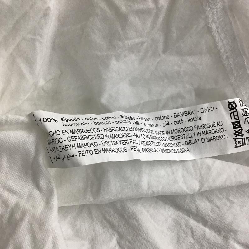 ザラ ZARA カットソー 半袖 半袖カットソー クルーネックカットソー フリルカットソー フレアカットソー L 無地 白 / ホワイト /  レディース USED 古着 中古 10098344