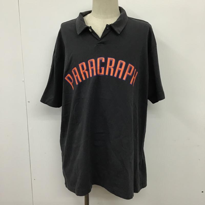 パラグラフ Paragraph カットソー 半袖 半袖カットソー ポロシャツ プリントTシャツ カラーカットソー 1 ロゴ、文字 黒 / ブラック / メンズ USED 古着 中古 10098351